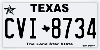 TX license plate CVI8734