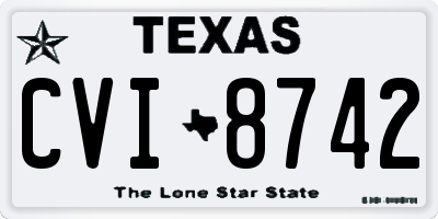 TX license plate CVI8742