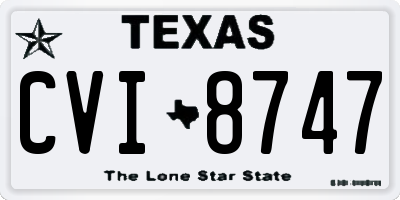 TX license plate CVI8747
