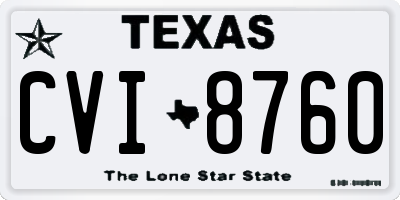 TX license plate CVI8760