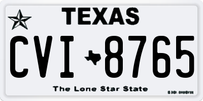TX license plate CVI8765