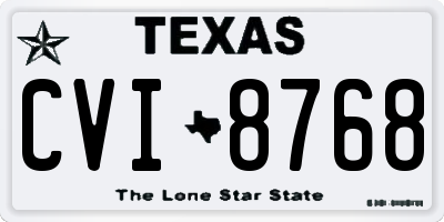 TX license plate CVI8768