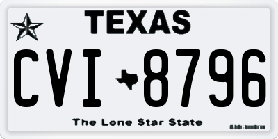 TX license plate CVI8796