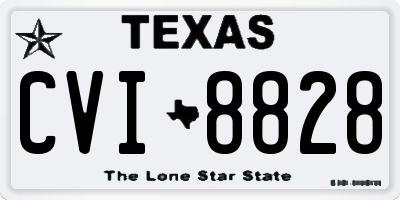 TX license plate CVI8828