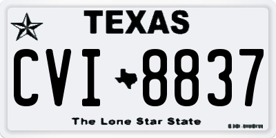 TX license plate CVI8837