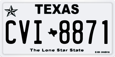 TX license plate CVI8871