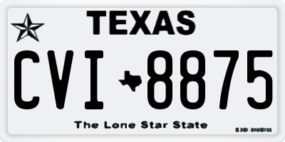 TX license plate CVI8875