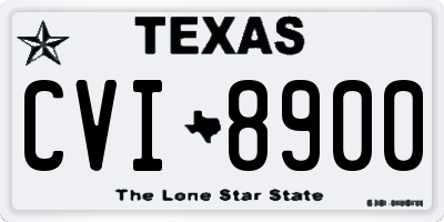 TX license plate CVI8900