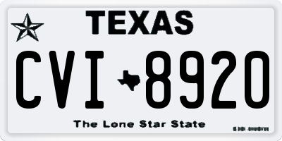 TX license plate CVI8920