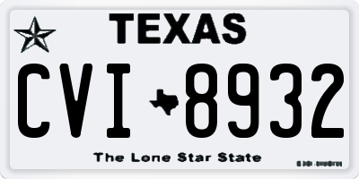 TX license plate CVI8932