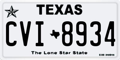 TX license plate CVI8934