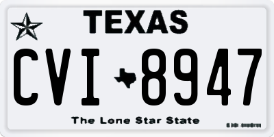 TX license plate CVI8947
