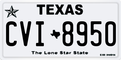 TX license plate CVI8950