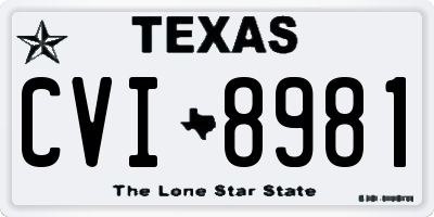 TX license plate CVI8981