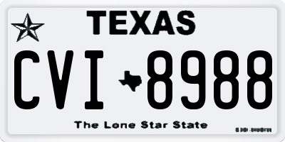 TX license plate CVI8988