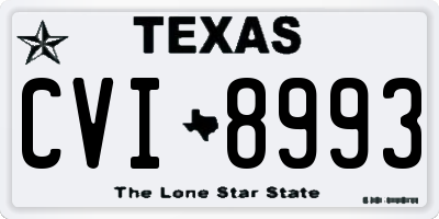 TX license plate CVI8993