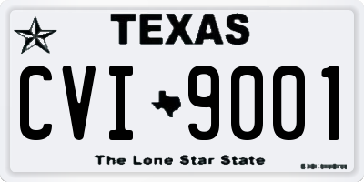 TX license plate CVI9001