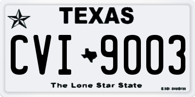 TX license plate CVI9003