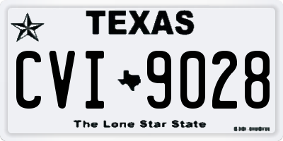 TX license plate CVI9028