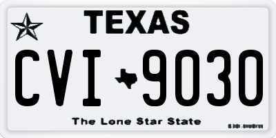 TX license plate CVI9030