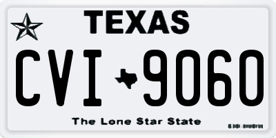 TX license plate CVI9060