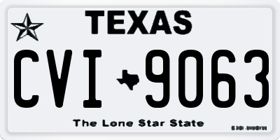 TX license plate CVI9063
