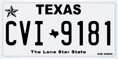 TX license plate CVI9181