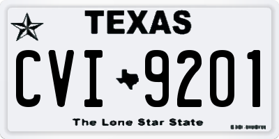 TX license plate CVI9201