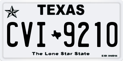 TX license plate CVI9210