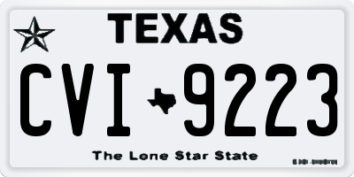 TX license plate CVI9223