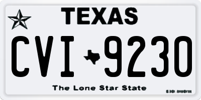 TX license plate CVI9230