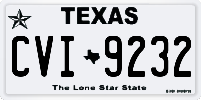 TX license plate CVI9232