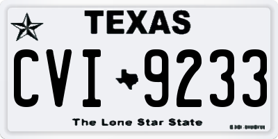 TX license plate CVI9233