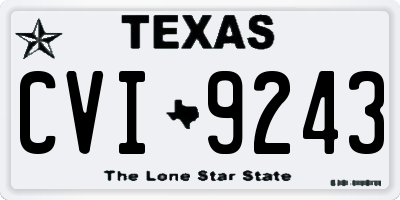 TX license plate CVI9243