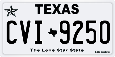 TX license plate CVI9250