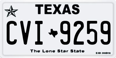 TX license plate CVI9259