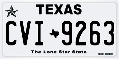 TX license plate CVI9263