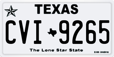 TX license plate CVI9265