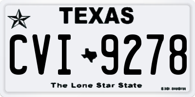 TX license plate CVI9278