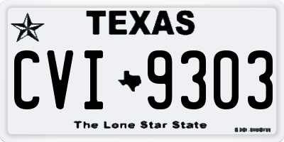 TX license plate CVI9303
