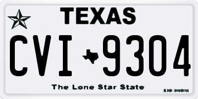TX license plate CVI9304