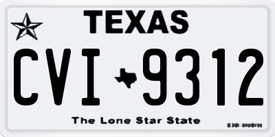 TX license plate CVI9312