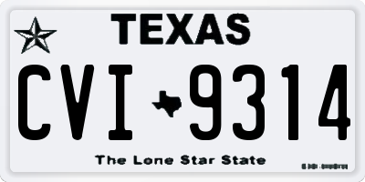 TX license plate CVI9314