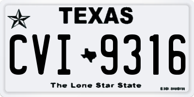 TX license plate CVI9316