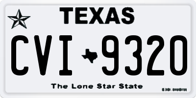 TX license plate CVI9320