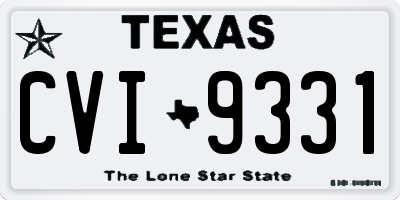 TX license plate CVI9331