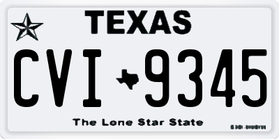 TX license plate CVI9345