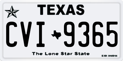 TX license plate CVI9365