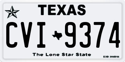 TX license plate CVI9374