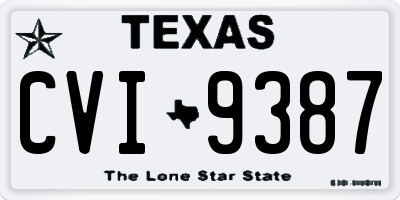 TX license plate CVI9387